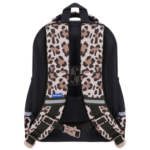 Ранец BRAUBERG STABLE, 2 отделения, с брелком, "Curious leopard", 36х28х16 см, 274387 - фото 4