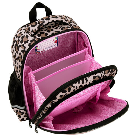 Ранец BRAUBERG STABLE, 2 отделения, с брелком, "Curious leopard", 36х28х16 см, 274387 - фото 6