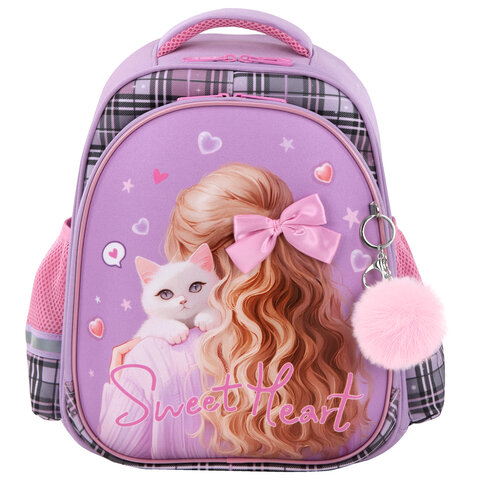 Ранец BRAUBERG STABLE, 2 отделения, с брелком, "Trendy girl", нашивка, 36х28х16 см, 274388 - фото 2