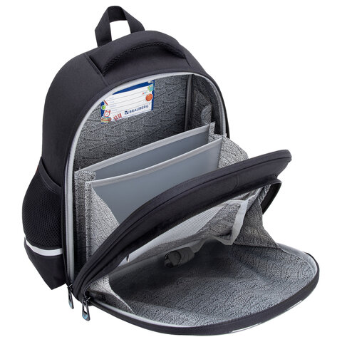 Ранец BRAUBERG STABLE, 2 отделения, с брелком, "Smoky car", LED-ЛАМПОЧКИ, 36х28х16 см, 274389 - фото 6