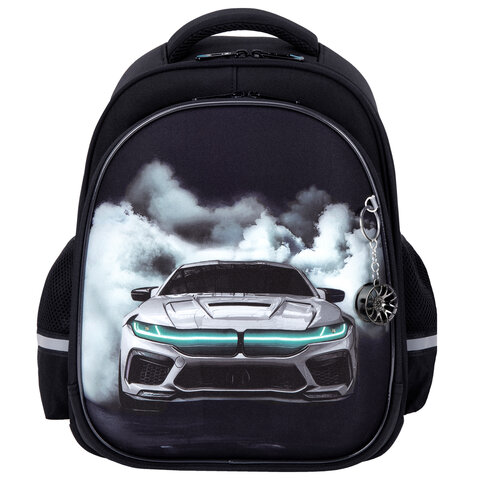 Ранец BRAUBERG STABLE, 2 отделения, с брелком, "Smoky car", LED-ЛАМПОЧКИ, 36х28х16 см, 274389 - фото 2
