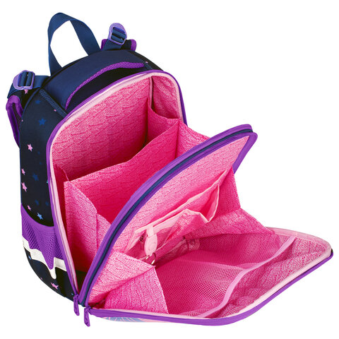 Ранец BRAUBERG PREMIUM, 2 отделения, с брелком, "Shining butterflies", блестки, 38х29х16 см, 274393 - фото 6