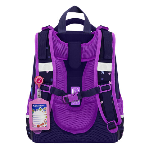 Ранец BRAUBERG PREMIUM, 2 отделения, с брелком, "Shining butterflies", блестки, 38х29х16 см, 274393 - фото 4