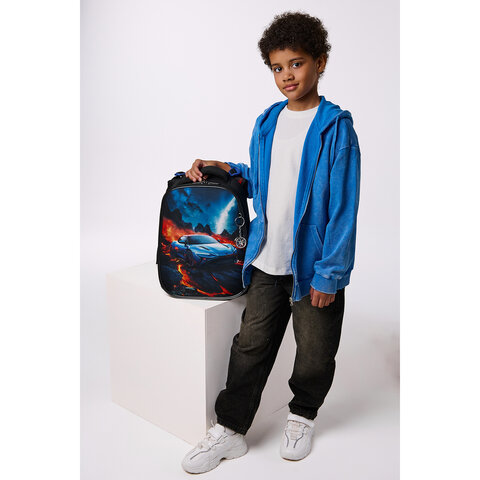 Ранец BRAUBERG PREMIUM, 2 отделения, с брелком, "Risky ride", 3D-панель, 38х29х16 см, 274394 - фото 8