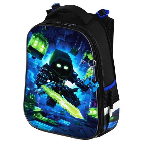 Ранец BRAUBERG PREMIUM, 2 отделения, с брелком, "Light blade", 3D-панель, 38х29х16 см, 274395