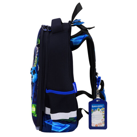 Ранец BRAUBERG PREMIUM, 2 отделения, с брелком, "Light blade", 3D-панель, 38х29х16 см, 274395 - фото 3