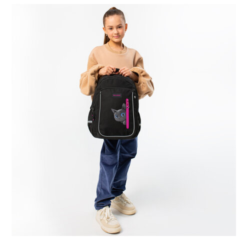Рюкзак BRAUBERG INTENT, 2 отделения, 4 кармана, "Peering cat", 39х27х14 см, 274396 - фото 8