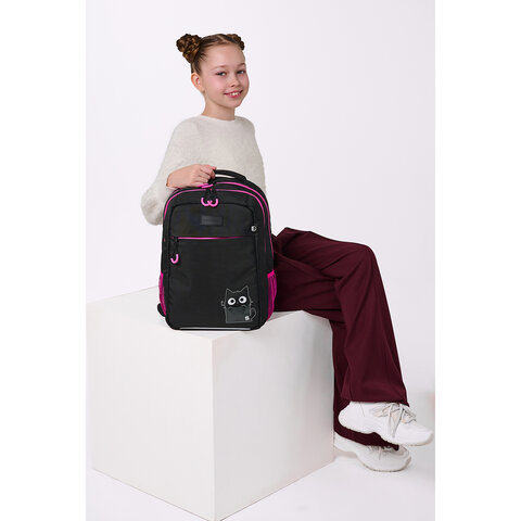 Рюкзак BRAUBERG MAIN, 2 отделения, 3 кармана, "Carton kitten", 38х26х17 см, 274398 - фото 8