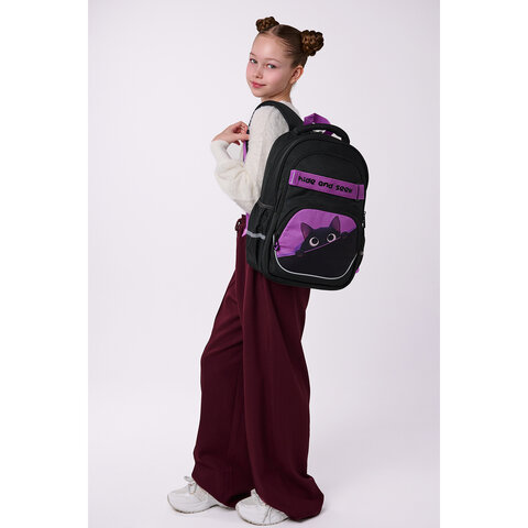 Рюкзак BRAUBERG MOTION, 2 отделения, 3 кармана, "Hidden kitty", 41х28х17 см, 274399 - фото 7