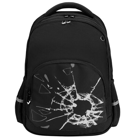 Рюкзак BRAUBERG SOFT, 2 отделения, 3 кармана, "Broken glass", СВЕТЯЩИЙСЯ, 40х31х15 см, 274402 - фото 2