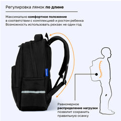 Рюкзак BRAUBERG SOFT, 2 отделения, 3 кармана, "Осколки", СВЕТЯЩИЙСЯ, 40х31х15 см, 274402