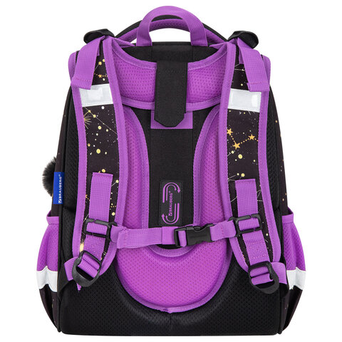 Ранец BRAUBERG ORIGINAL, 2 отделения, с брелком, "Galactic cat", 38х29х16 см, 274403 - фото 4