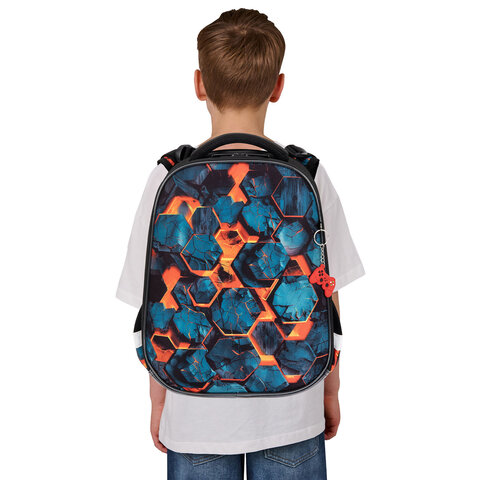 Ранец BRAUBERG ORIGINAL, 2 отделения, с брелком, "Hot spill", 38х29х16 см, 274405 - фото 8