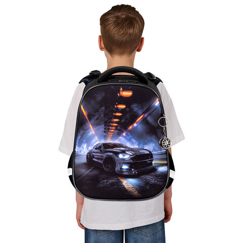 Ранец BRAUBERG ORIGINAL, 2 отделения, с брелком, "Tunnel car", 38х29х16 см, 274406 - фото 8