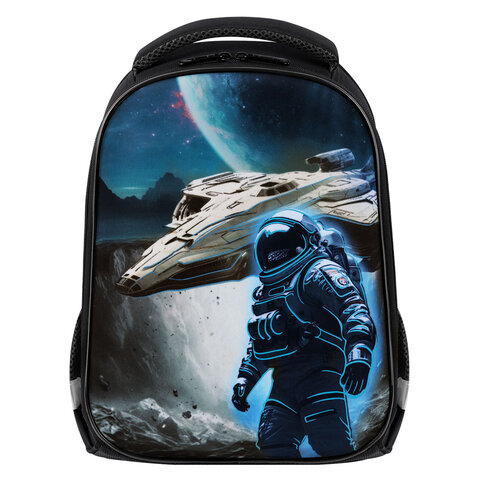 Ранец BRAUBERG KIDS START, 1 отделение, 2 кармана, "Space conqueror", СВЕТЯЩИЙСЯ, 35х26х13 см, 274408 - фото 2