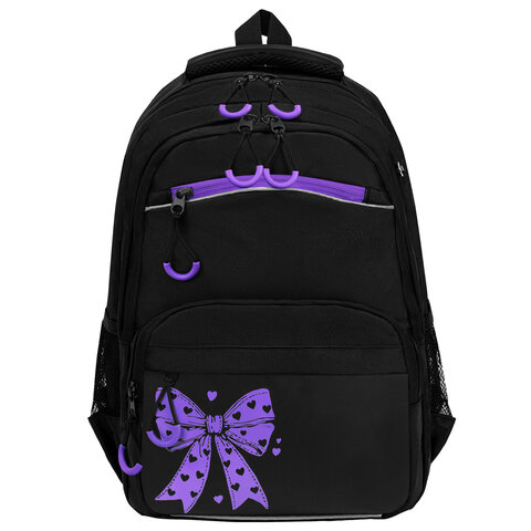 Рюкзак BRAUBERG FORCE, 2 отделения, 5 карманов, "Purple bow", 39х28х17 см, 274409 - фото 2