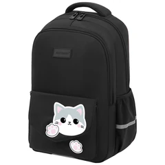 Рюкзак BRAUBERG STYLE, 2 отделения, 4 кармана, "Hey all", черный, 40х26х15 см, 274410