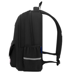Рюкзак BRAUBERG STYLE, 2 отделения, 4 кармана, &laquo;Всем привет!&raquo;, черный, 40&times;26&times;15 см, 274410