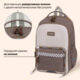 Рюкзак BRAUBERG STYLE, 2 отделения, 4 кармана, "Клетка", коричневый, 40х26х15 см, 274412