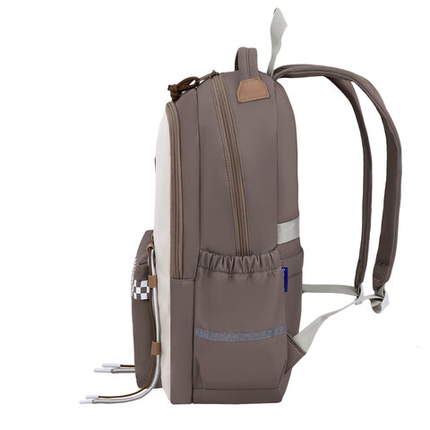 Рюкзак BRAUBERG STYLE, 2 отделения, 4 кармана, "Brown checks", коричневый, 40х26х15 см, 274412 - фото 3