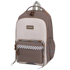 Рюкзак BRAUBERG STYLE, 2 отделения, 4 кармана, "Brown checks", коричневый, 40х26х15 см, 274412