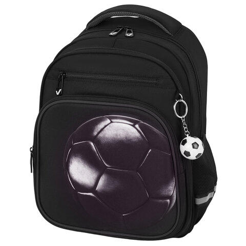 Рюкзак BRAUBERG PROFI, 2 отделения, с брелком, "Leather ball", 3D-панель, 36х27х19 см, 274416