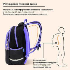 Рюкзак BRAUBERG OPTIMA, 2 отделения, с брелоком, "Сияющий котик", 36х27х18 см, 274417