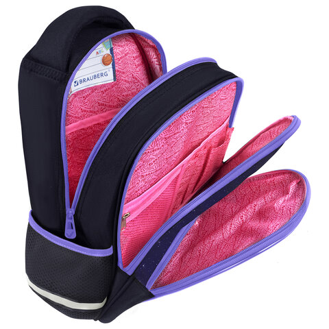 Рюкзак BRAUBERG OPTIMA, 2 отделения, с брелком, "Glowing kitten", 36х27х18 см, 274417 - фото 7