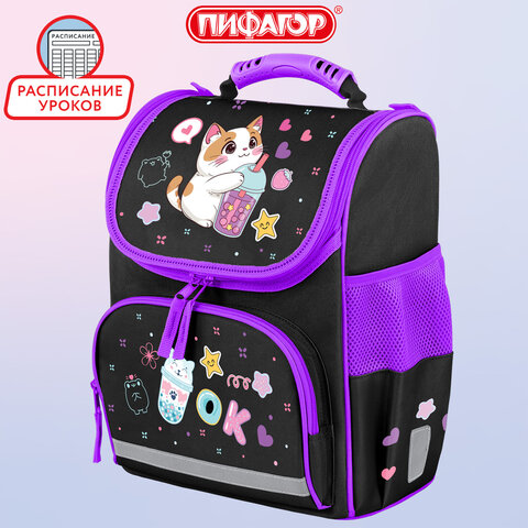 Ранец ПИФАГОР BASIC, 1 отделение, 3 кармана, эргономичная спинка, "Cheers", 35х28х18 см, 274420 - фото 8