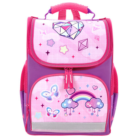 Ранец ПИФАГОР BASIC, 1 отделение, 3 кармана, эргономичная спинка, "Shining jewel", 35х28х18 см, 274421 - фото 2