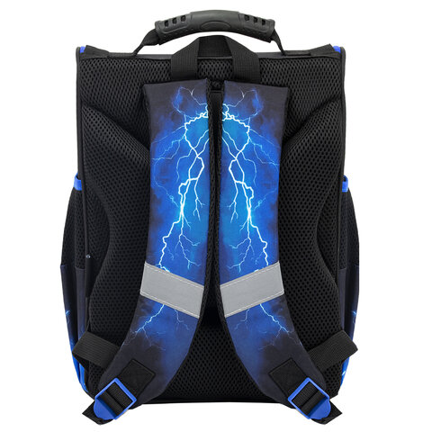 Ранец ПИФАГОР BASIC, 1 отделение, 3 кармана, эргономичная спинка, "Lightning car", 35х28х18 см, 274422 - фото 5