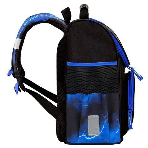 Ранец ПИФАГОР BASIC, 1 отделение, 3 кармана, эргономичная спинка, "Lightning car", 35х28х18 см, 274422 - фото 4