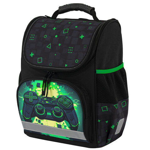 Ранец ПИФАГОР BASIC, 1 отделение, 3 кармана, эргономичная спинка, "Let's start", 35х28х18 см, 274423