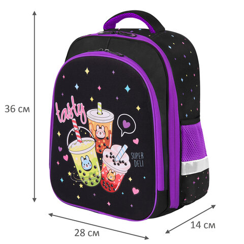 Ранец BRAUBERG KIDS STANDARD, 2 отделения, Bubbleshake, 36х28х14 см, 274426