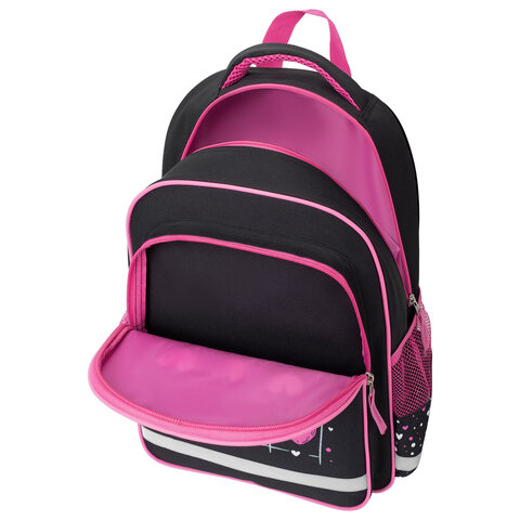 Рюкзак ПИФАГОР SCHOOL, 1 отделение, 3 кармана, "Tic-tac-love", 38x28х14 см, 274438 - фото 6