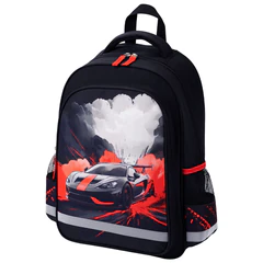 Рюкзак ПИФАГОР SCHOOL, 1 отделение, 3 кармана, &laquo;Revving car&raquo;, 38&times;28&times;14 см, 274439