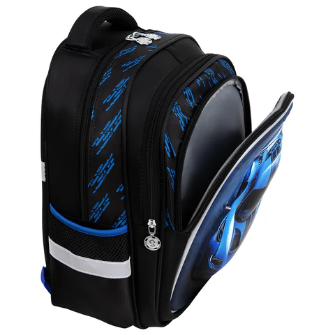 Рюкзак SNOOBAG (СНУБЭГ) FLOSSY, 2 отделения, 3 кармана, "Striped car", 3D-панель, 40х28х18 см, 274442 - фото 6