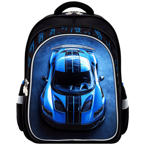 Рюкзак SNOOBAG (СНУБЭГ) FLOSSY, 2 отделения, 3 кармана, "Striped car", 3D-панель, 40х28х18 см, 274442 - фото 2