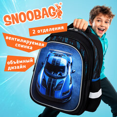 Рюкзак SNOOBAG (СНУБЭГ) FLOSSY, 2 отделения, 3 кармана, "Гонки", объемный дизайн, 40х28х18 см, 274442