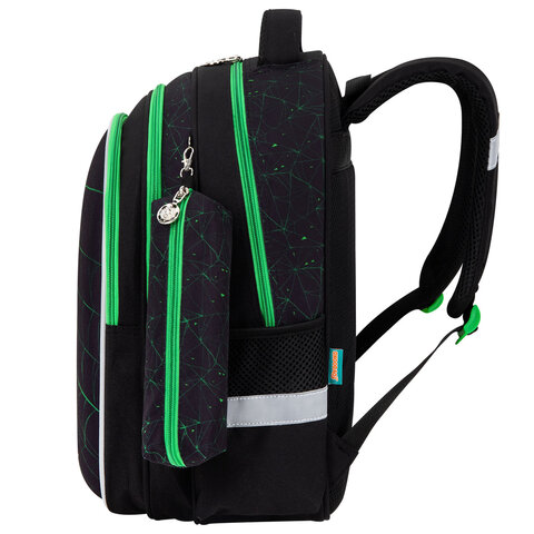 Рюкзак SNOOBAG (СНУБЭГ) MIND с пеналом в комплекте, 2 отделения, "Neon spider", 40х28х18 см, 274444 - фото 5