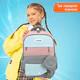 Рюкзак SNOOBAG (СНУБЭГ) PROACTIVE с кошельком, 2 отделения, "Улыбка", серо-розовый, 40х29х17 см, 274445