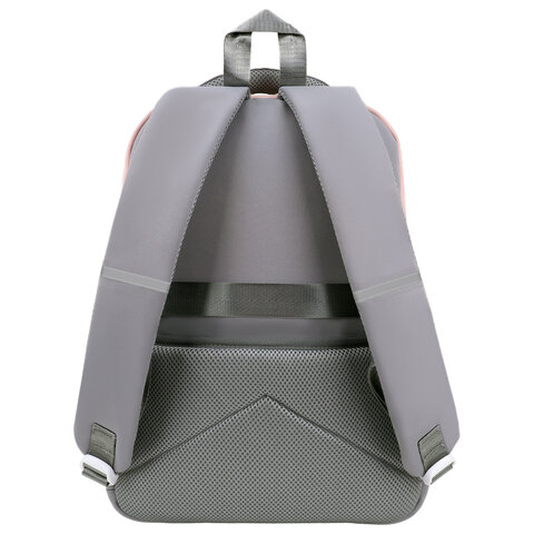 Рюкзак SNOOBAG (СНУБЭГ) PROACTIVE с кошельком, 2 отделения, Smile, серо-розовый, 40х29х17 см, 274445 - фото 4