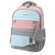 Рюкзак SNOOBAG (СНУБЭГ) PROACTIVE с кошельком, 2 отделения, "Улыбка", серо-розовый, 40х29х17 см, 274445