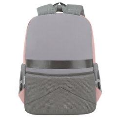 Рюкзак SNOOBAG (СНУБЭГ) PROACTIVE с кошельком, 2 отделения, &laquo;Улыбка&raquo;, серо-розовый, 40&times;29&times;17 см, 274445
