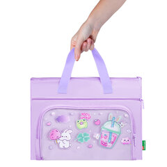 Папка на молнии с ручками BRAUBERG KIDS, ПВХ-карман, 27&times;35 см, &laquo;Ягодный коктейль&raquo;, 274474