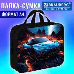Папка на молнии с ручками BRAUBERG А4, 1 отделение, полиэстер, 80 мм, "Risky ride", 274507