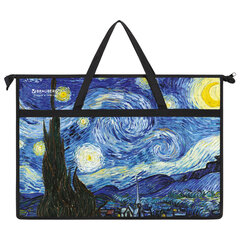 Папка для рисунков и чертежей с ручками BRAUBERG А3, пластик, молния сверху, &laquo;Van Gogh&raquo;, 274540