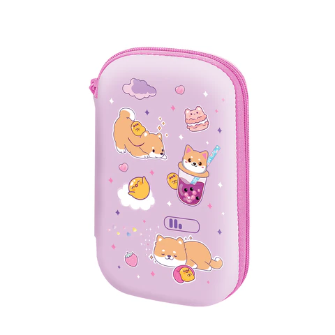 Пенал ЮНЛАНДИЯ большой, 1 отделение, 1 откидная планка, карман, полиэстер/EVA, 22х15х5 см, "Funny dogs", 274554