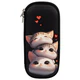 Пенал ЮНЛАНДИЯ, 1 отделение, карман, полиэстер / EVA, 22х10х5 см, "Fluffy cats", 274556