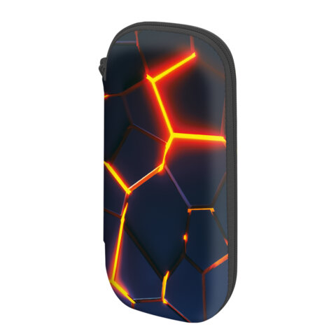 Пенал ЮНЛАНДИЯ, 1 отделение, 1 откидная планка, карман, EVA покрытие soft-touch, 22х10х5см, "Volcano split", 274570